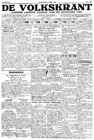 De huidige afbeelding heeft geen alternatieve tekst. De bestandsnaam is: april-1926-de_volkskrant_1926-04-21.jpg